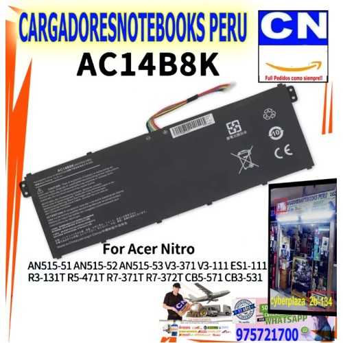 Batería para Laptop Acer AC14B8K | Envío en Perú Batería para Laptop Acer AC14B8K | Envío en Perú