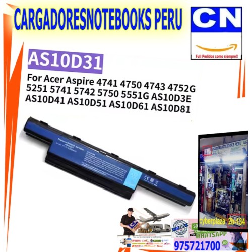 Batería para Laptop Acer Aspire 4750 | Envío Rápido en Perú