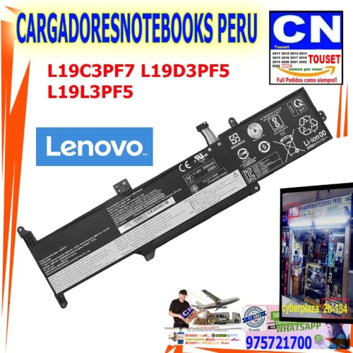 BATERIA COMPATIBLE LENOVO L19D3PF5, L19C3PF7 3 CELDAS BATERIA COMPATIBLE LENOVO L19D3PF5, L19C3PF7 3 CELDAS