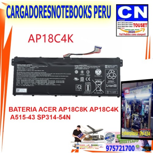 BATERIA COMPATIBLE PARA ACER AP18C8K AP18C4K BATERIA COMPATIBLE PARA ACER AP18C8K AP18C4K