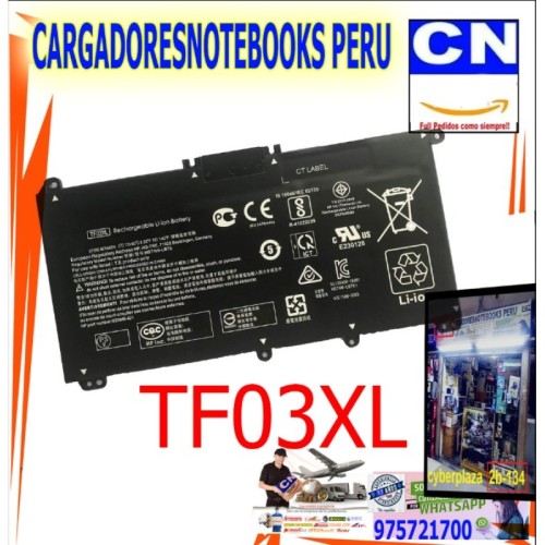 BATERIA PARA HP HSTNN-UB7J TF03XL 3 CELDAS 15 CC INT