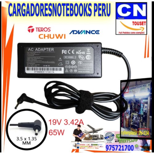 CARGADOR PARA CHUWI 19V 3.42A 65W 3.5x1.35