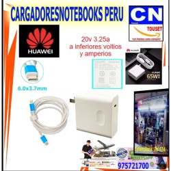 CARGADOR HUAWEI ORIGINAL 20V 3.25A 65W TYPE C ORIGINAL CUBO