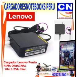 CARGADOR LENOVO 20V 3.25A 65W PUNTA FINA ORIGINAL CARGADOR LENOVO 20V 3.25A 65W PUNTA FINA ORIGINAL