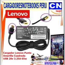 CARGADOR LENOVO 20V 3.25A 65W PUNTA USB AMARILLO CARGADOR LENOVO 20V 3.25A 65W PUNTA USB AMARILLO