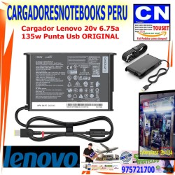 Cargador Lenovo 20v 6.75a 135w Usb Original Cargador Lenovo 20v 6.75a 135w Usb Original