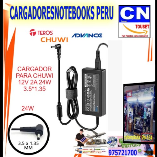 CARGADOR PARA CHUWI 12V 2A 24W 3.5x1.35