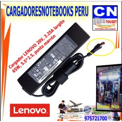 Cargador generico para laptop LENOVO 20V, 3.25A, 65W, 5.5*2.5, punta marron Cargador generico para laptop LENOVO 20V, 3.25A, 65W, 5.5*2.5, punta marron