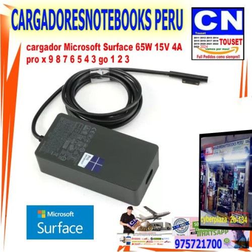 CARGADOR PARA MICROSOFT SURFACE 15V 4.0A 65W PUNTA MAGNETICA CARGADOR PARA MICROSOFT SURFACE 15V 4.0A 65W PUNTA MAGNETICA
