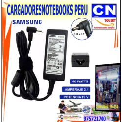 CARGADOR samsung 19v 2.1a punta fina 40w CARGADOR samsung 19v 2.1a punta fina 40w