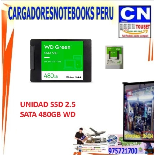Unidad SSD Interno Western Digital Green 480GB SATA 2.5" Unidad SSD Interno Western Digital Green 480GB SATA 2.5"