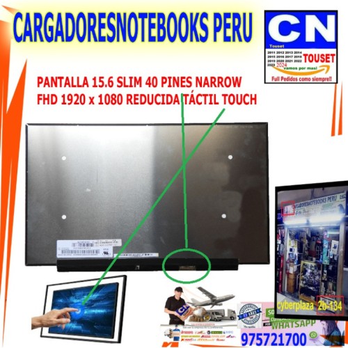 PANTALLA 15.6 SLIM 40 PINES NARROW FHD 1920 x 1080 REDUCIDO TACTIL – NV156FHM-T07 V8.1 PANTALLA 15.6 SLIM 40 PINES NARROW FHD 1920 x 1080 REDUCIDO TACTIL – NV156FHM-T07 V8.1