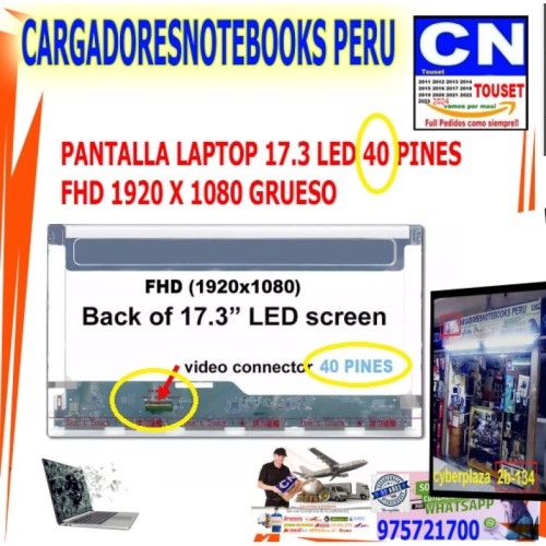 PANTALLA 17.3 LED 40 PINES FHD 1920 x 1080 – N173HGE-L11