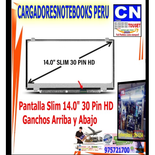 PANTALLA 14.0 SLIM 30 PINES HD 1366*768 CON GANCHOS PANTALLA 14.0 SLIM 30 PINES HD 1366*768 CON GANCHOS