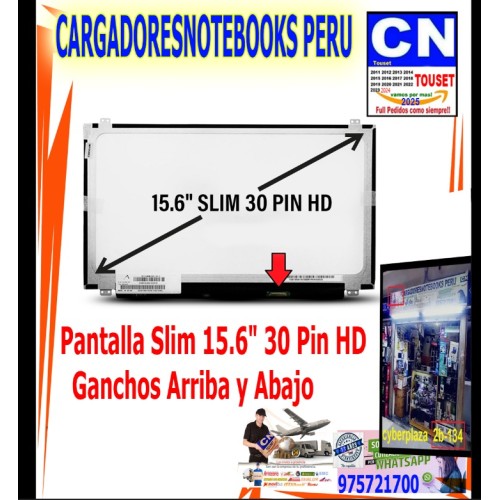 PANTALLA 15.6 SLIM 30 PINES HD 1366*768 CON GANCHOS PANTALLA 15.6 SLIM 30 PINES HD 1366*768 CON GANCHOS