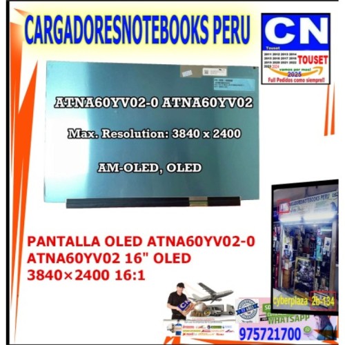 PANTALLA OLED ATNA60YV02-0 16 3840 X 2400 RESOLUCION