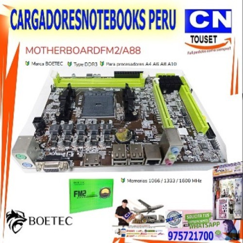PLACA BOETEC AMD fm2 a88 a68 ddr3