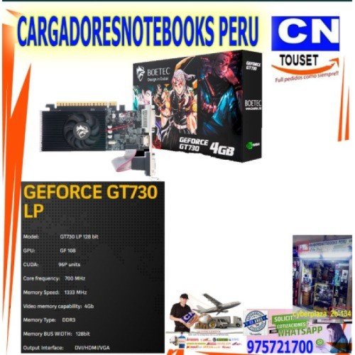 tarjeta video nvidia boetec gt730 4gb ddr3 128 bits