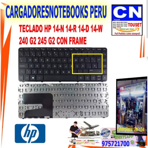 Teclado con Marco para Laptop HP 14-N 14-R 240 G2 Español | Perú Teclado con Marco para Laptop HP 14-N 14-R 240 G2 Español | Perú