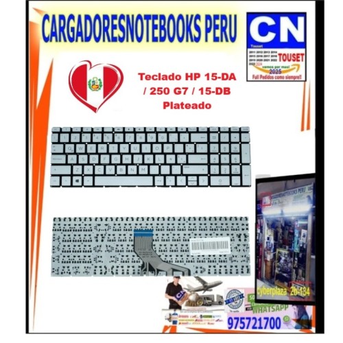 Teclado para HP 15-DA 250 G7 15-DB Plateado | Repuesto Español Teclado para HP 15-DA 250 G7 15-DB Plateado | Repuesto Español